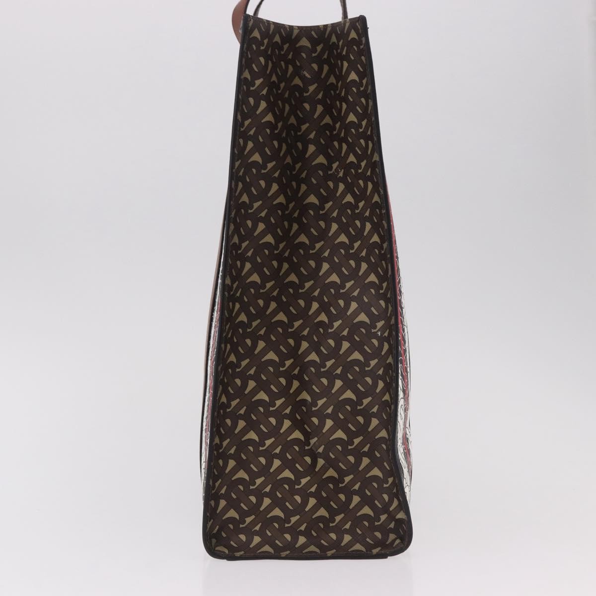 BURBERRY Tote Bag PVC Leather Brown Gold Auth 186186M image 4