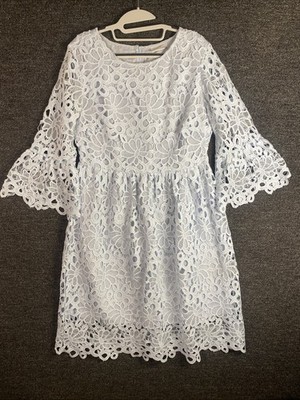 Vila Dress Womens Large Light Blue Sz 42