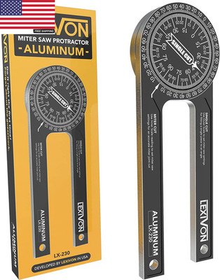 Aluminum Miter Saw Protractor | 7-Inch Rust Proof Angle Finder Featuring Precisi