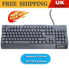 Computer Gear USB Standard Keyboard (Black), Wired, 105-Key UK Layout Keyboard