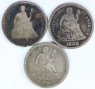 14 Cull Seated Liberty Dimes