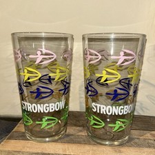 Strongbow Pint Glasses x 2 NEW SHAPE NEW