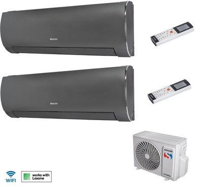 Sinclair Terrel Schwarz Wifi 2x 2,7 kW Klimaanlage Aussen 4,1kW Wärmepumpe
