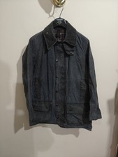 Rara giacca cerata uomo A155 Barbour Beaufort 1996 taglia small 38" blu