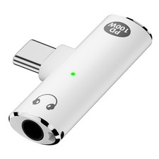 Jadebones USB C to Audio Jack C 3.5mm with Charging, White