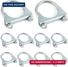 QWORK 2.5-Inch Galvanized Steel U-Bolt Exhaust Clamp Set - Secure Pipe Connectio