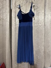 Weissman Navy Dance Costume With Flutter Cap Sleeves Size Adult Medium MA 