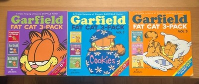 3 GARFIELD Fat Cat 3-Pack Books Paperback Jim Davis Set Vol#1-#3