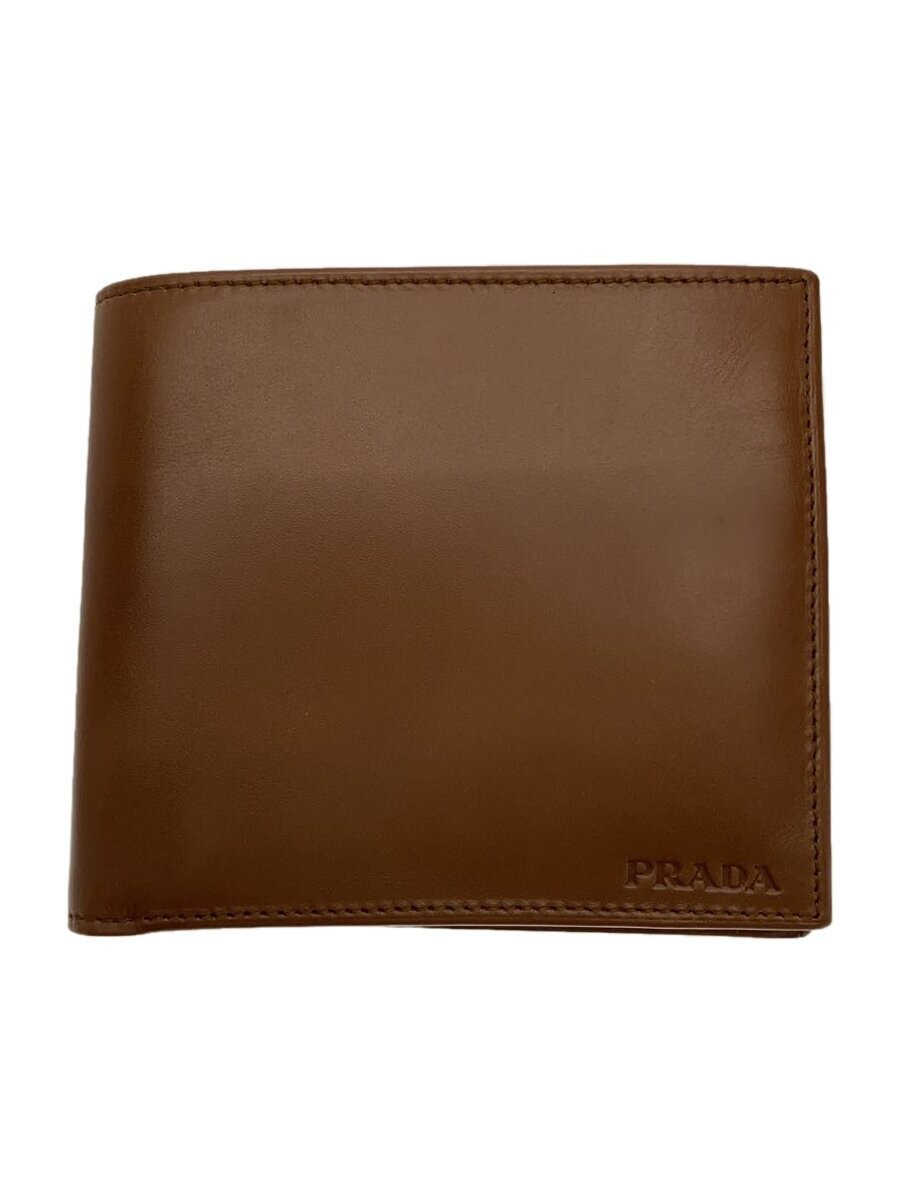 PRADA Bi Fold Wallet Leather BRW Plain Men s 2M0738