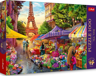 NEW TREFL Jigsaw Puzzle 1000 Pieces Premium Plus Tea Time Flower Market, Paris