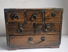 Miniature Japanese Style Wooden Mini Chest Drawers Home Decor 