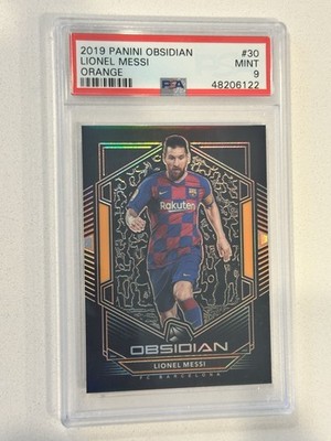 2019 Panini Obsidian Soccer Orange #30 Lionel Messi /35 PSA 9 Sp