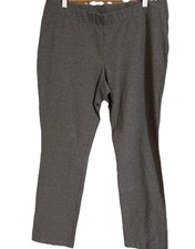 Lands End Charcoal Gray Pull On Cotton Blend Pants L 14-16 