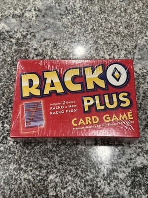 NEW Racko Plus Card Game 2001 Winning Moves Rack-O 66 Cards & 4 Racks Hasbro