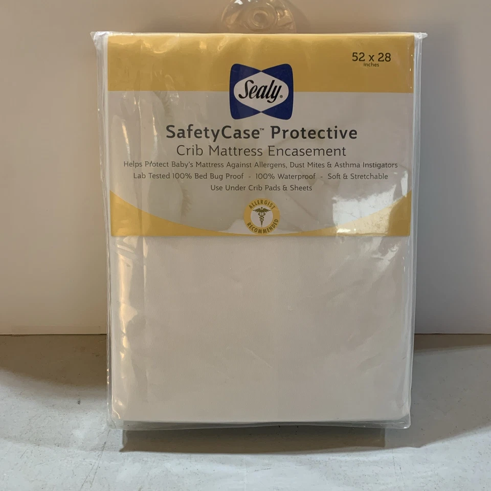 Colchón Sealy Estuche de seguridad Colchón para cuna Impermeable con cremallera Niño pequeño y bebé Foto 3 de 4