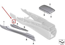 BMW X6 F16 F86 Kniepolster f�r Mittelkonsole links 7990341 51167990341 ORIGINAL