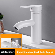 Basin Faucet 304 Stainless Steel Single Hot Cold Water Tap Bathroom Kitchen Mini