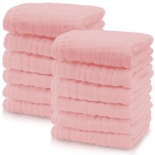12 Pack Muslin Baby Washcloths - Large 12'' by 12'' - Ultra Soft 100 Cotton ...