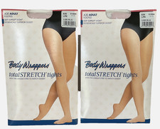BodyWrappers ADULT A30 Total Stretch Footed Tights 2 New Pink Dyed Gusset LGE/XL