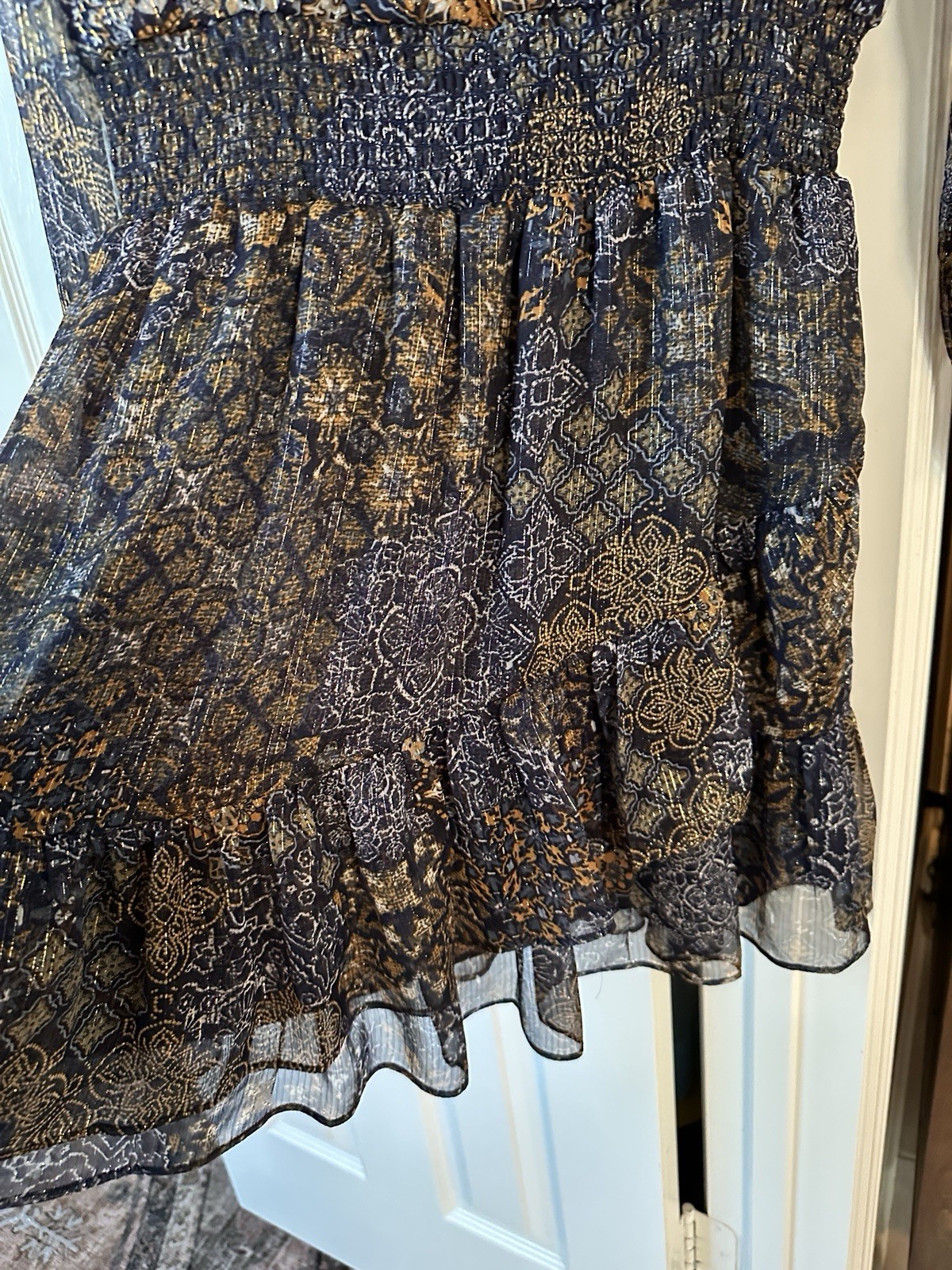 Michael Kors Patchwork Dress Size Medium Navy - image 8