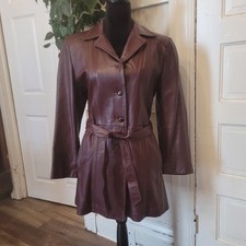 Vtg Leather Wmns Dark Burgundy Medium Jacket