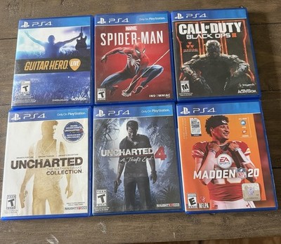 Lot of 6 Tested PlayStation 4 PS4 Video Games COD Madden Guitar Hero & More