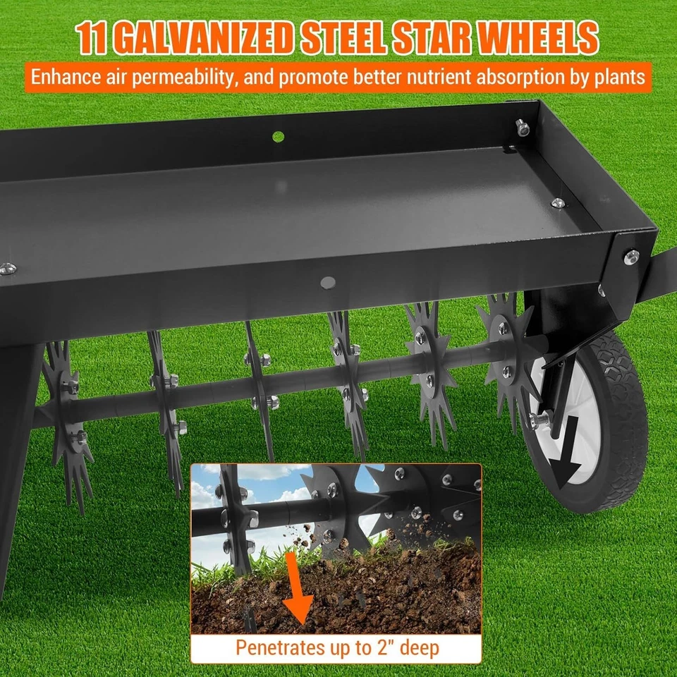 Aireador de espiga de remolque de 40" detrás del césped con enganche universal para tractores penetradores de suelo Foto 4 de 4