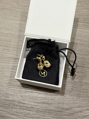 BNIB Mejuri Organic Dôme Pebble Earrings 18k Gold Vermeil