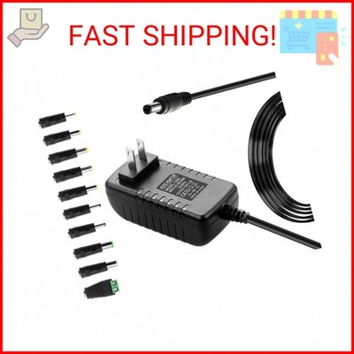 DC 12 Volt 2Amp Switching Power Supply, 100-240V 50-60Hz AC to DC 12V 2A 24W Pow