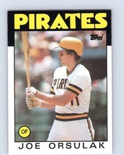 1986 Topps #102 Joe Orsulak Pittsburgh Pirates Baseball Rookie Card RC. rookie card picture