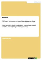 Etfs Als Instrument Der VermöGensanlage Anonymous Taschenbuch 24 S. Deutsch 2024
