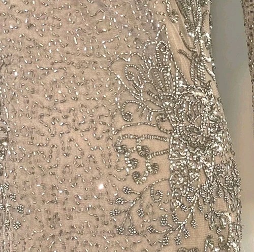 NWT Nordstrom Pisarro Nights Beaded V Neck Cocktail Midi Dress Brown Sz 12 Party - Picture 21 of 24