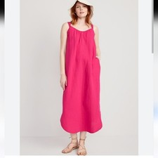 Old Navy Sleeveless Shirred Maxi Dress Size Meduim Tall NWT