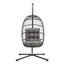 Hanging Egg Chair Rattan Swing Garden Hammock With Cushion Outdoor Indoor