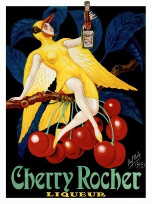 15029.Wall Decor Poster.Vintage Interior Art.Cherry Rocher French Liquor Ad Bar