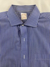 Brooks Brothers Dress Shirt Blue Striped Long Sleeve Mens 16-1/2-4/5