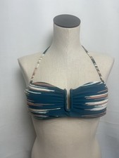 Red Carter Teal and White Bikini Top padding wrap around neck NWOT Small