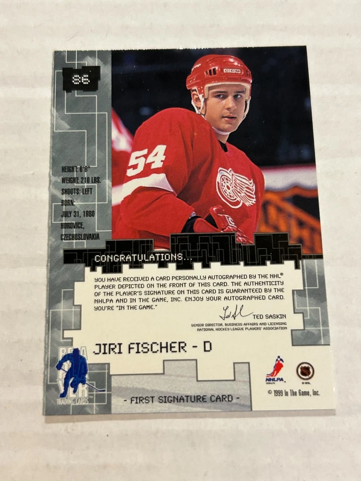1998-99 EN EL JUEGO USADO JIRI FISCHER MILLENIUM FIRMA ORO EN TARJETA AUTOMÁTICO G1 Foto 2 de 2