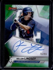 2025 Bowman's Best Kellon Lindsey Auto Green Refractor #/99 Dodgers