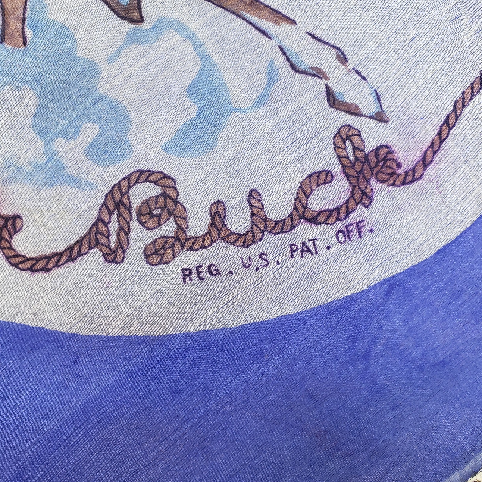 Vintage 1930s The Roundup let'er Buck Silk Scarf 25 X 25 In