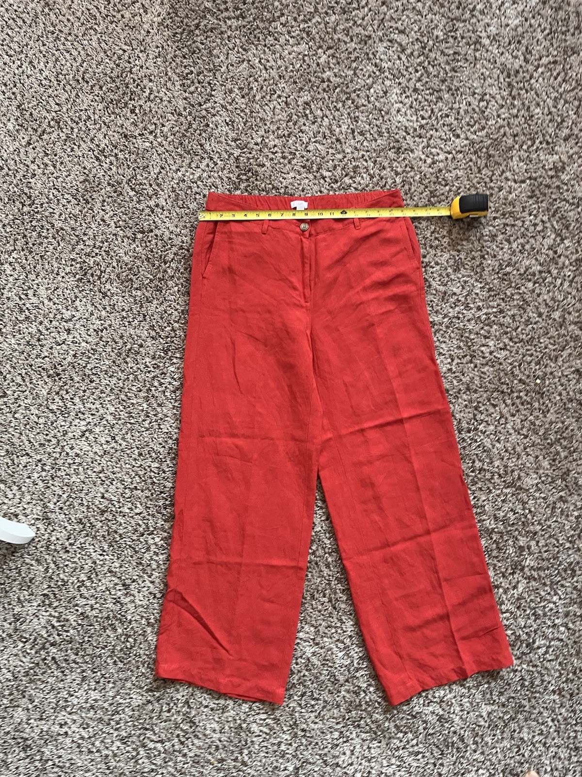 J. Jill Women's Linen Pants Size 10 Red Wide Leg