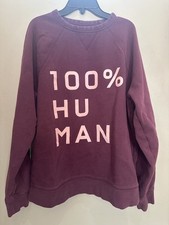 Everlane The 100 Human Typography Graphic Maroon Sweatshirt Womens Large