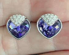 *NEU* ORIGINAL Schwan signiert SWAROVSKI "Ozeanisch" Tansanit Kristall Ohrringe 933608