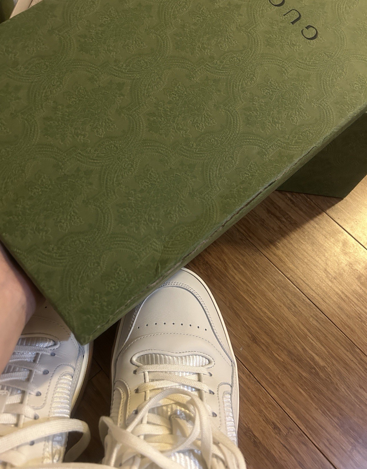 Gucci MAC80 Low Top Leather Skateboard Sneakers Off White Gum size 41 thumbnail 9