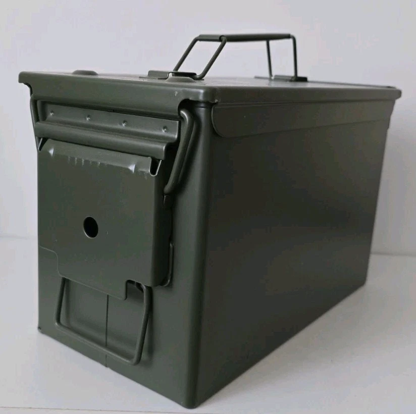 Genuine NATO Issue 50. CAL Steel Ammo Tin Secure Container M2A1 Heavy Duty Box . - Image 2 of 4