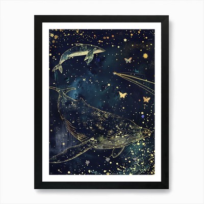 Wal am Himmel 5 Kunstdruck gerahmt Wandbild Poster Leinwanddruck Bild