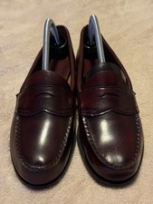 Vintage Bass Weejuns Women's Penny Loafers Burgundy Leather Slip On Shoes 9 1/2B