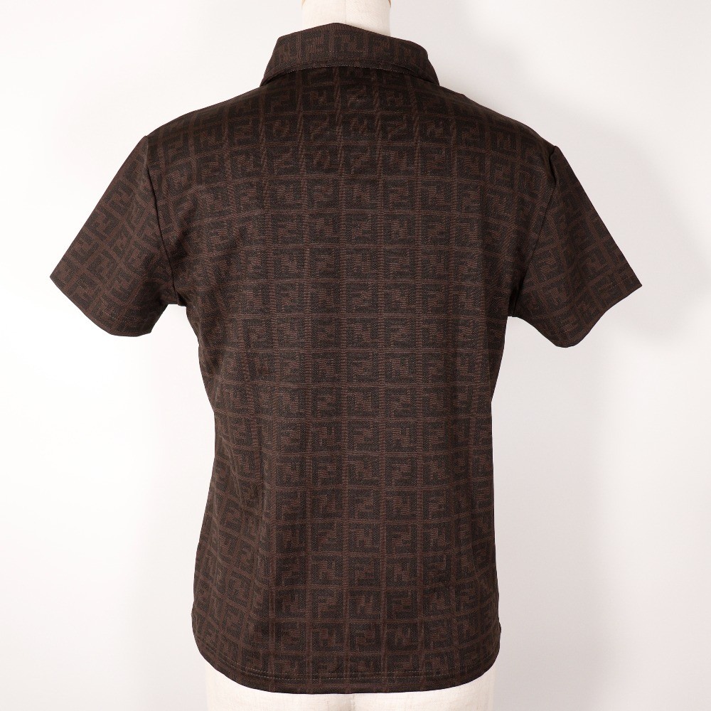FENDI Zucca Polo Shirt Rayon Brown Women s W170824644 Used thumbnail 3