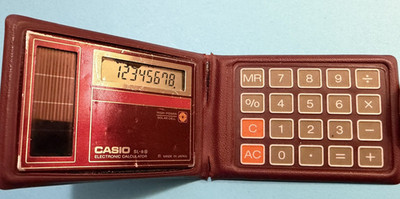 RARE Casio SL-8 Solar Calculator 1980s Folding Wallet Style Japan Vintage