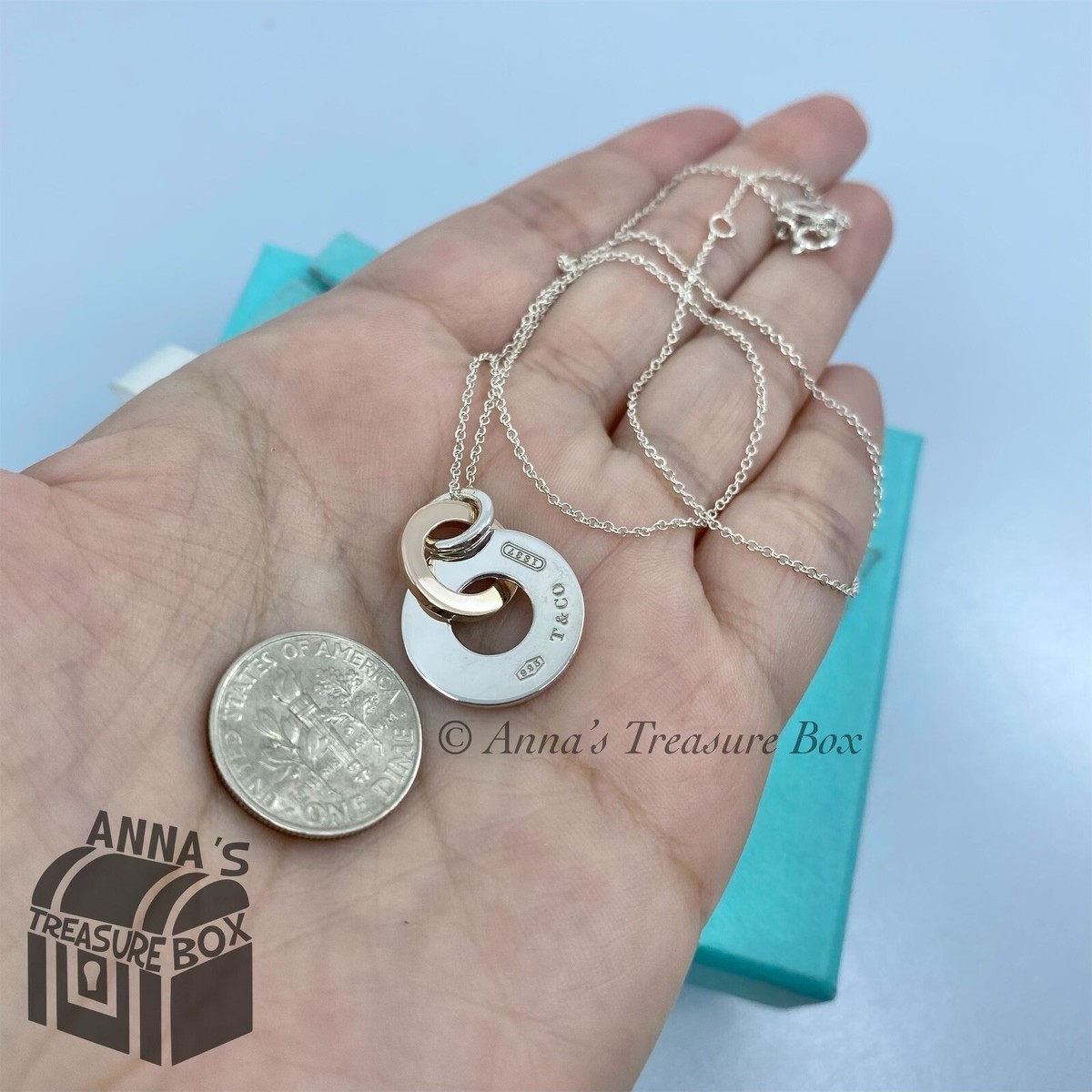 Tiffany & Co 925 Silver & Rubedo Interlocking Drop Circle